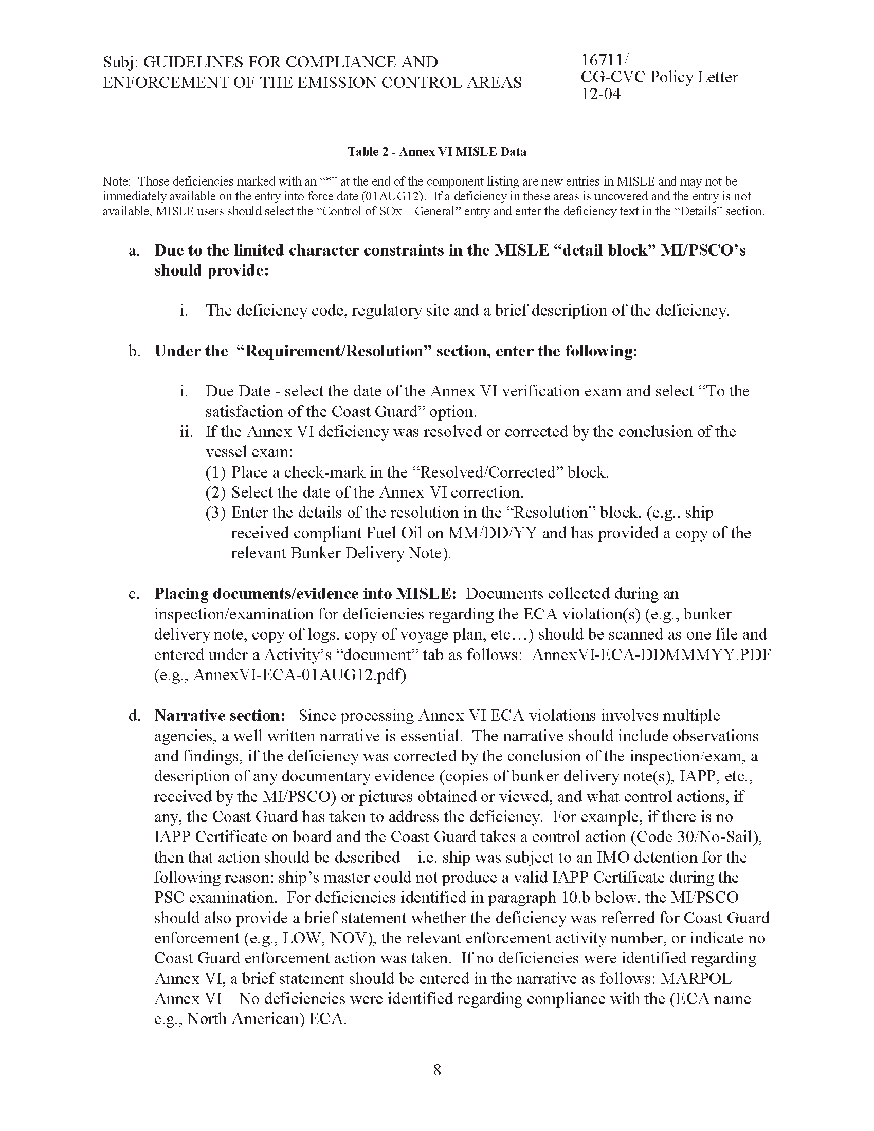 Image of applicable regulation