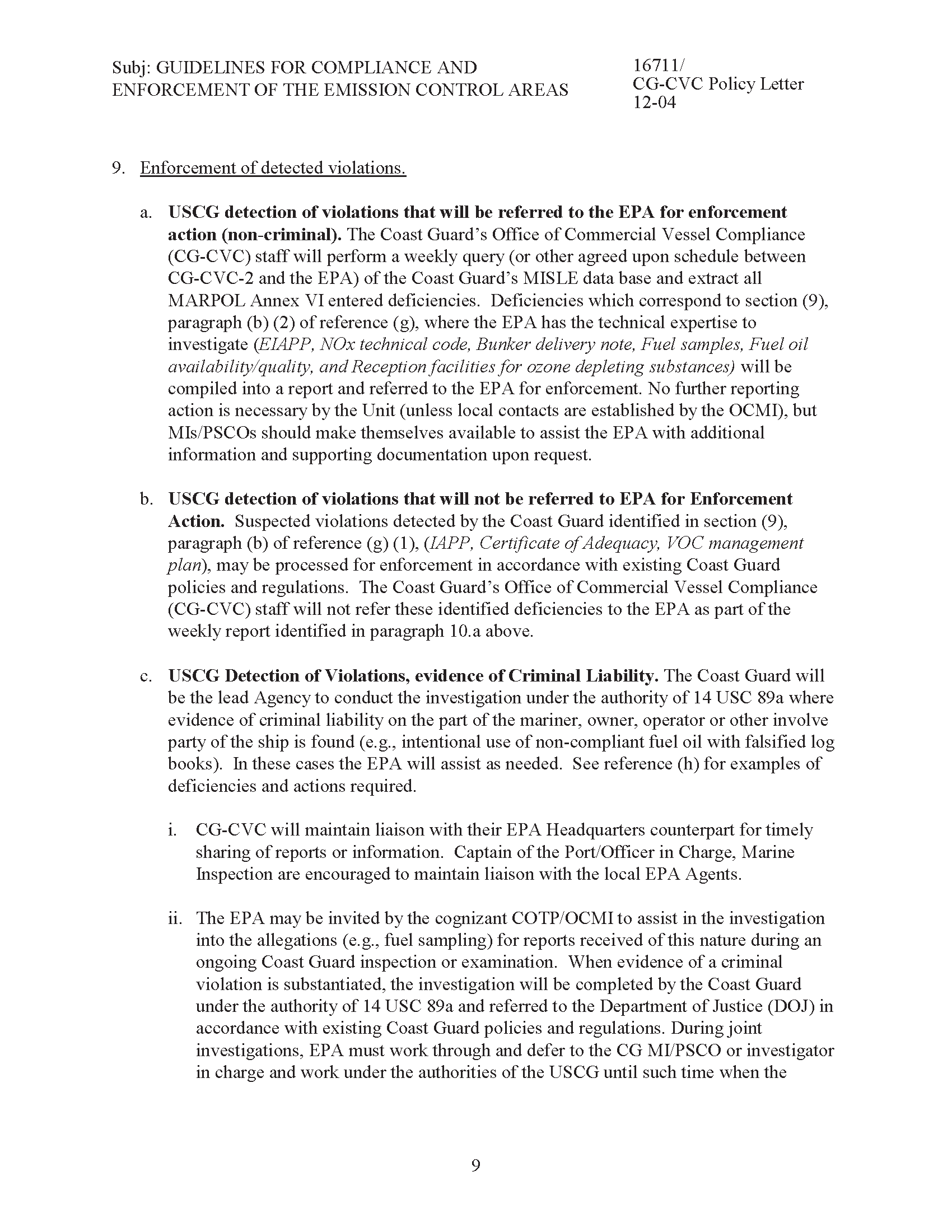 Image of applicable regulation