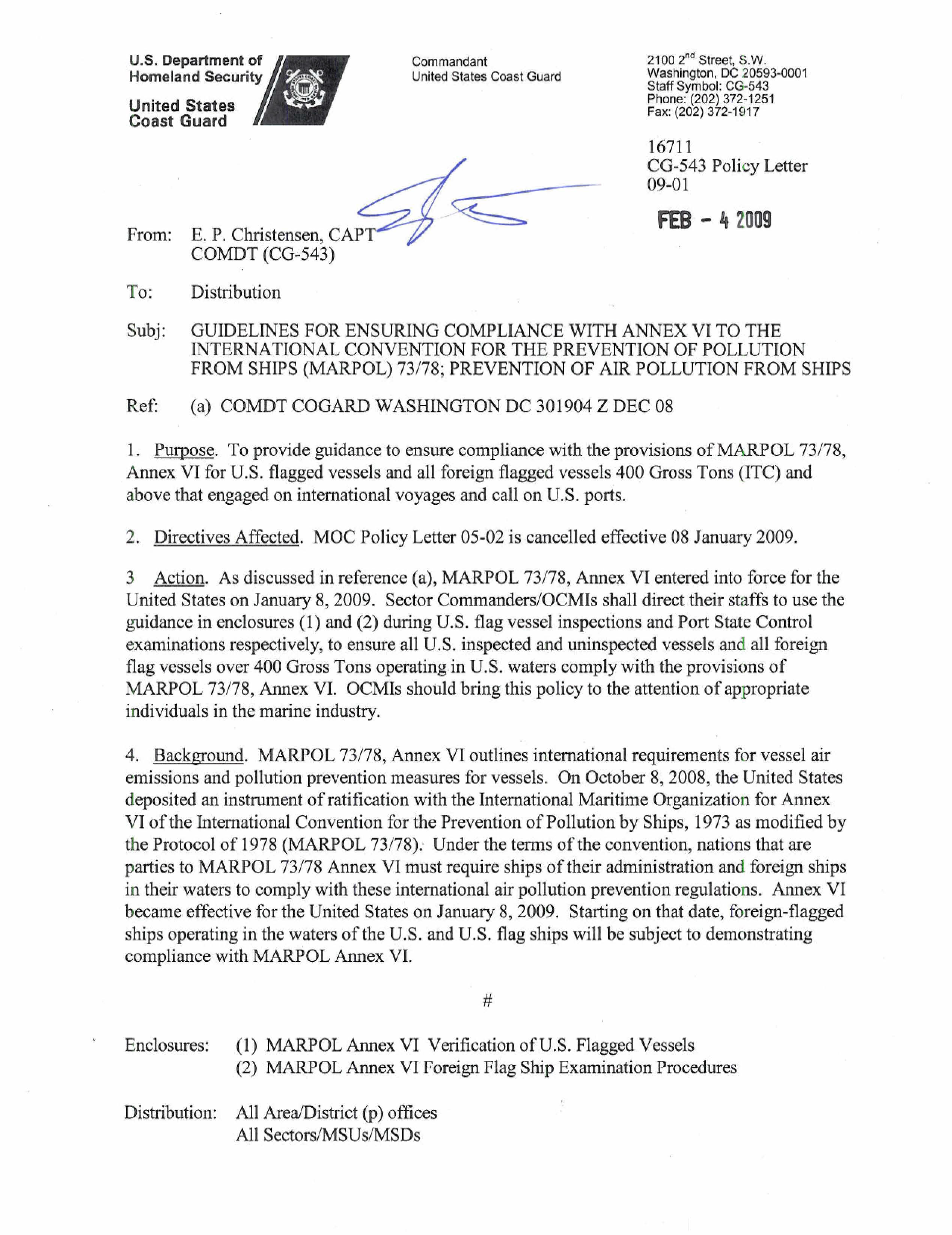 Image of applicable regulation