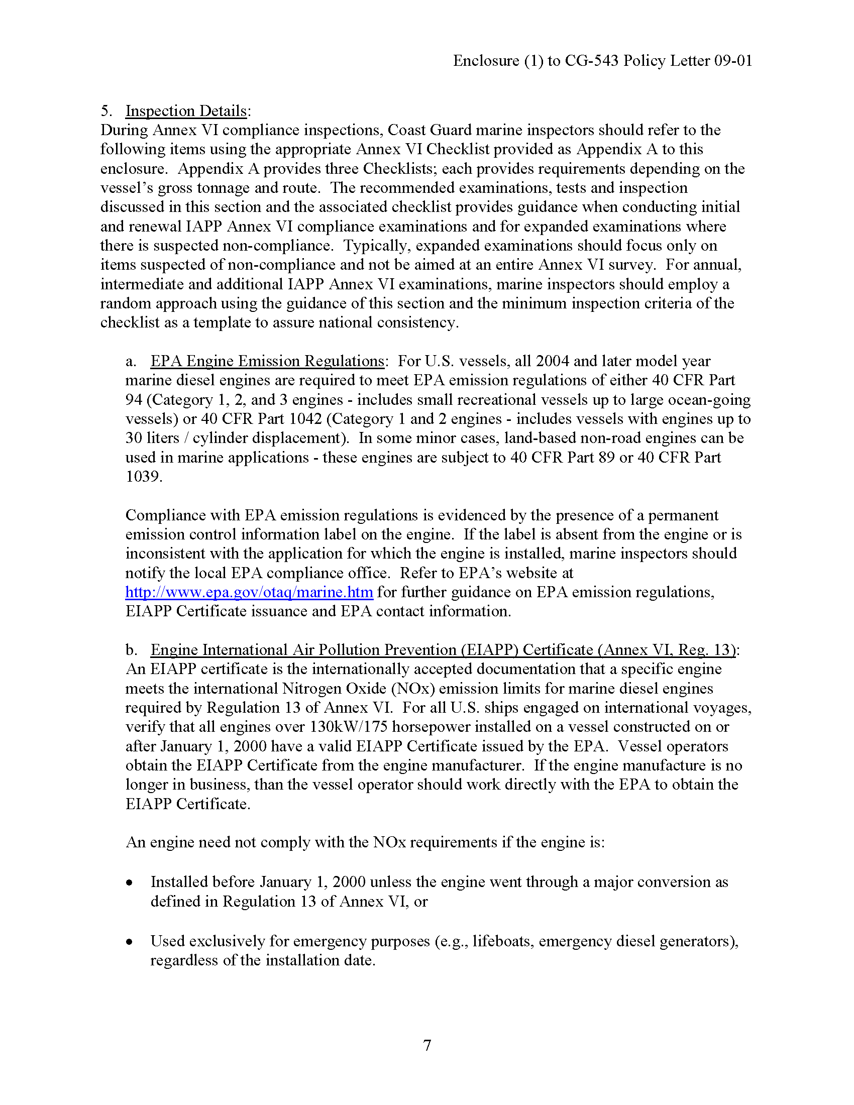 Image of applicable regulation