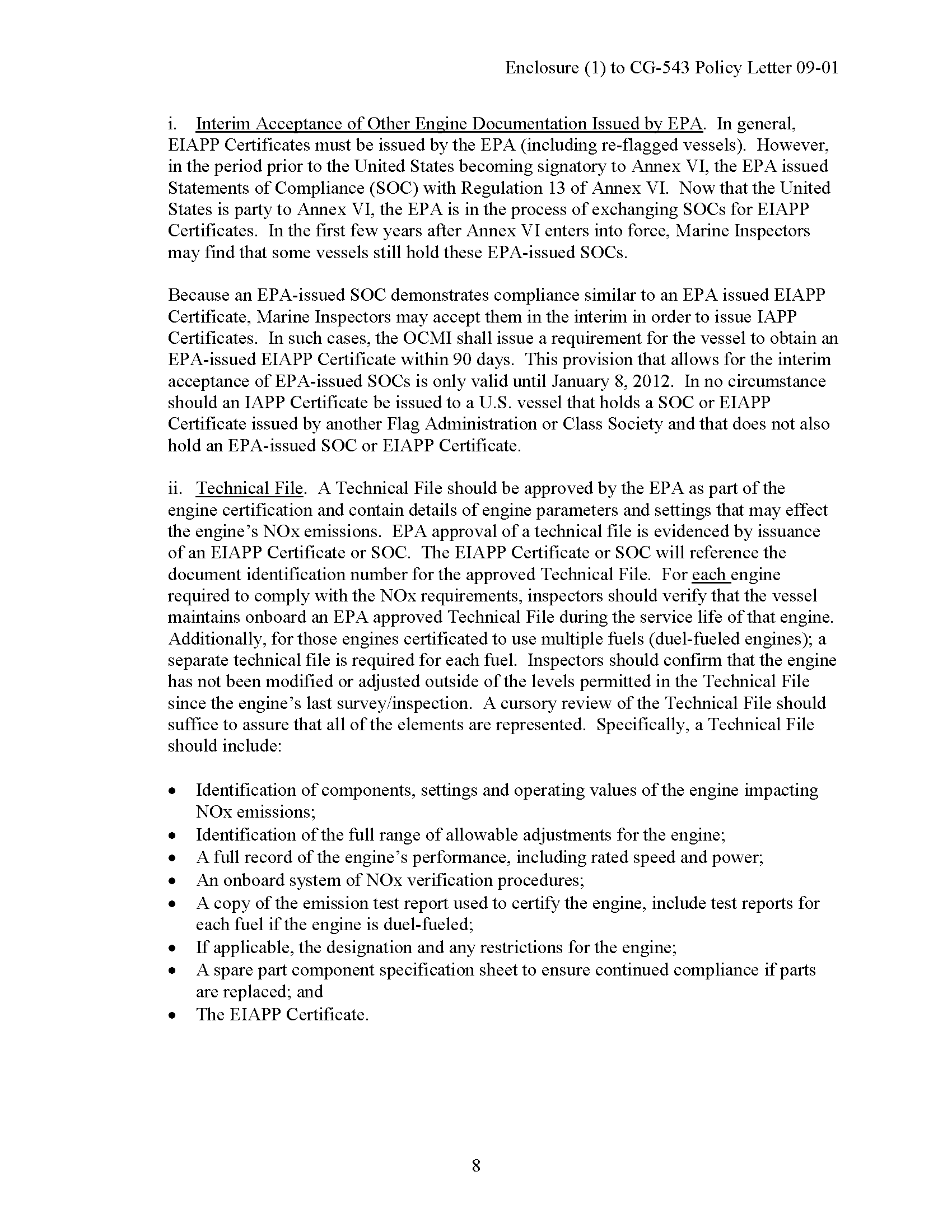 Image of applicable regulation