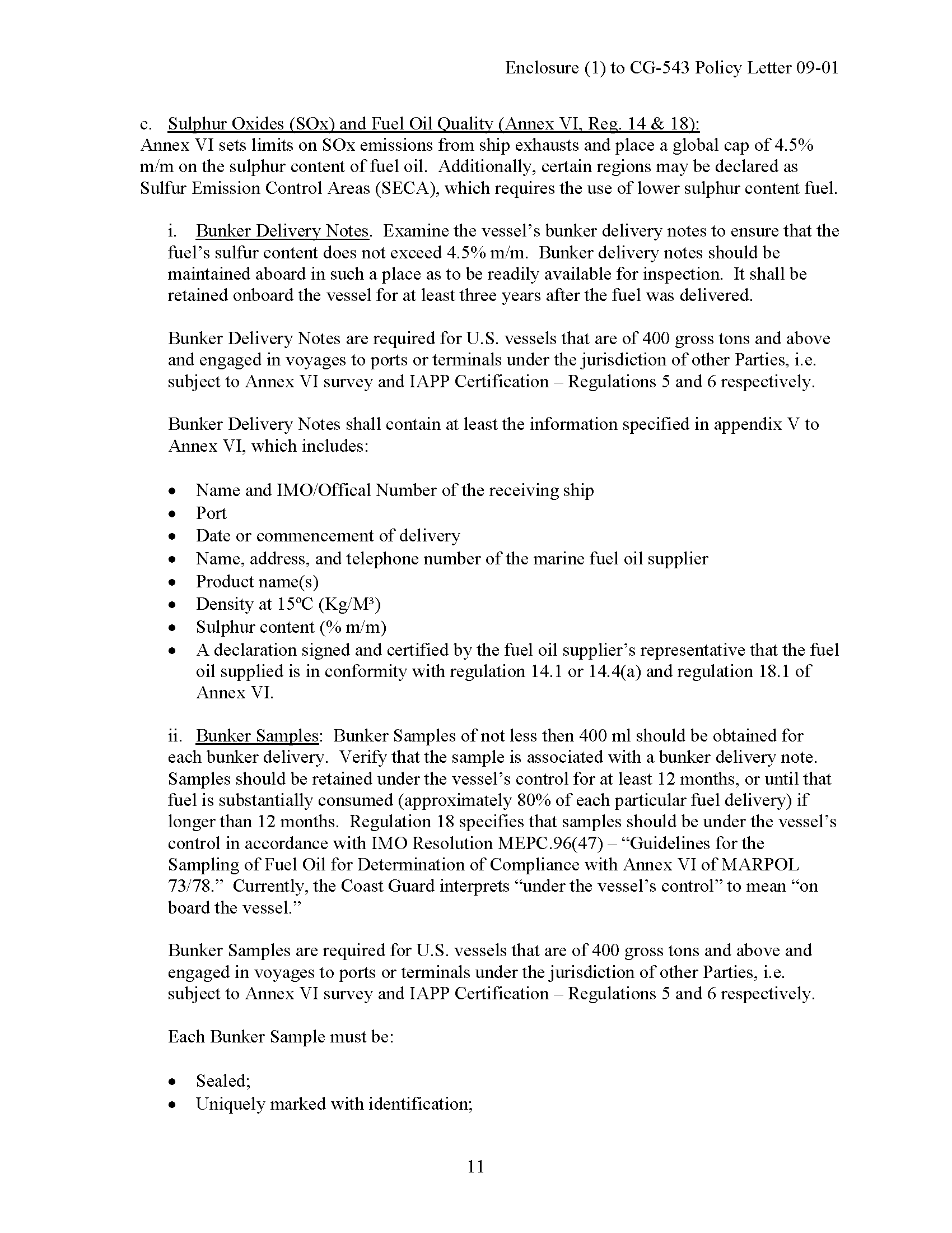 Image of applicable regulation