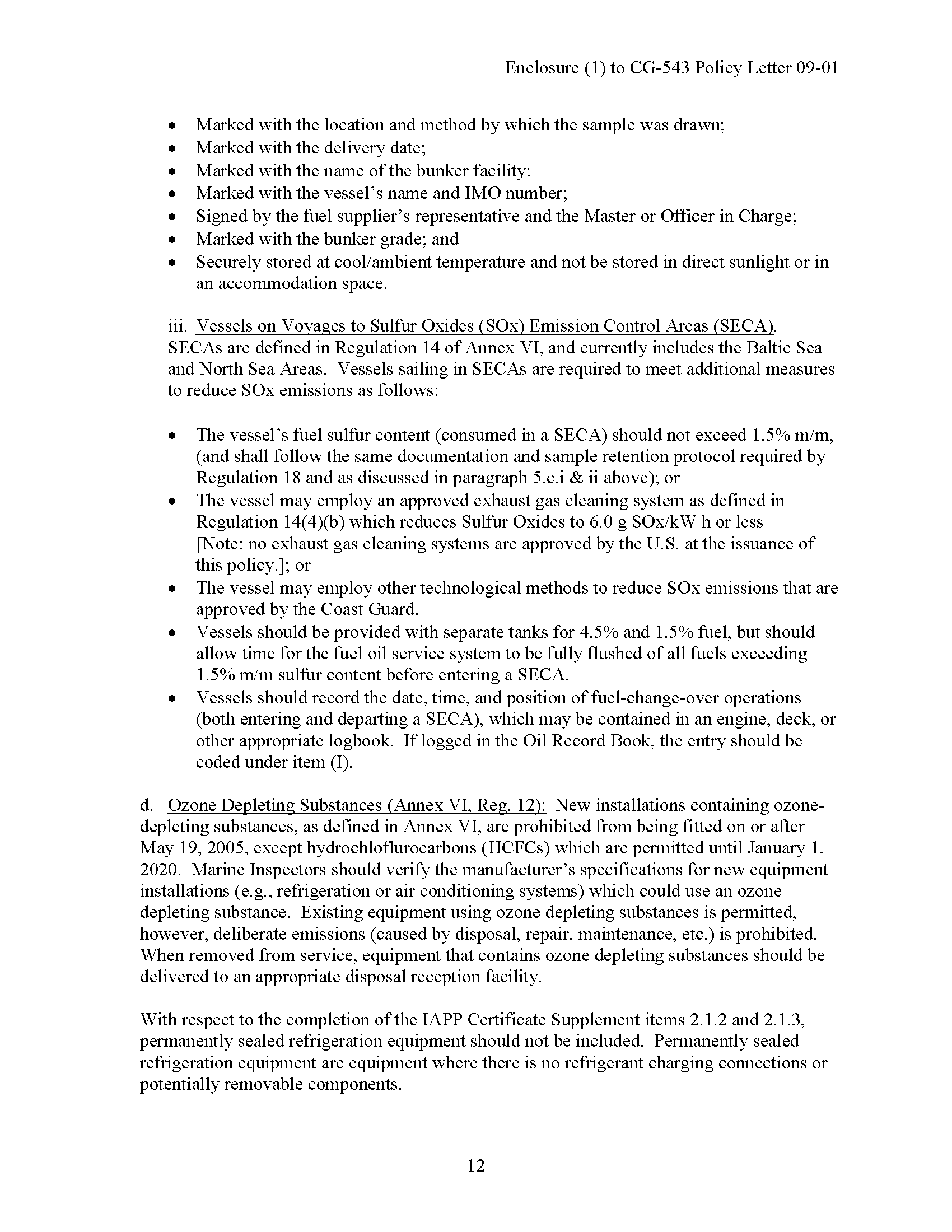 Image of applicable regulation