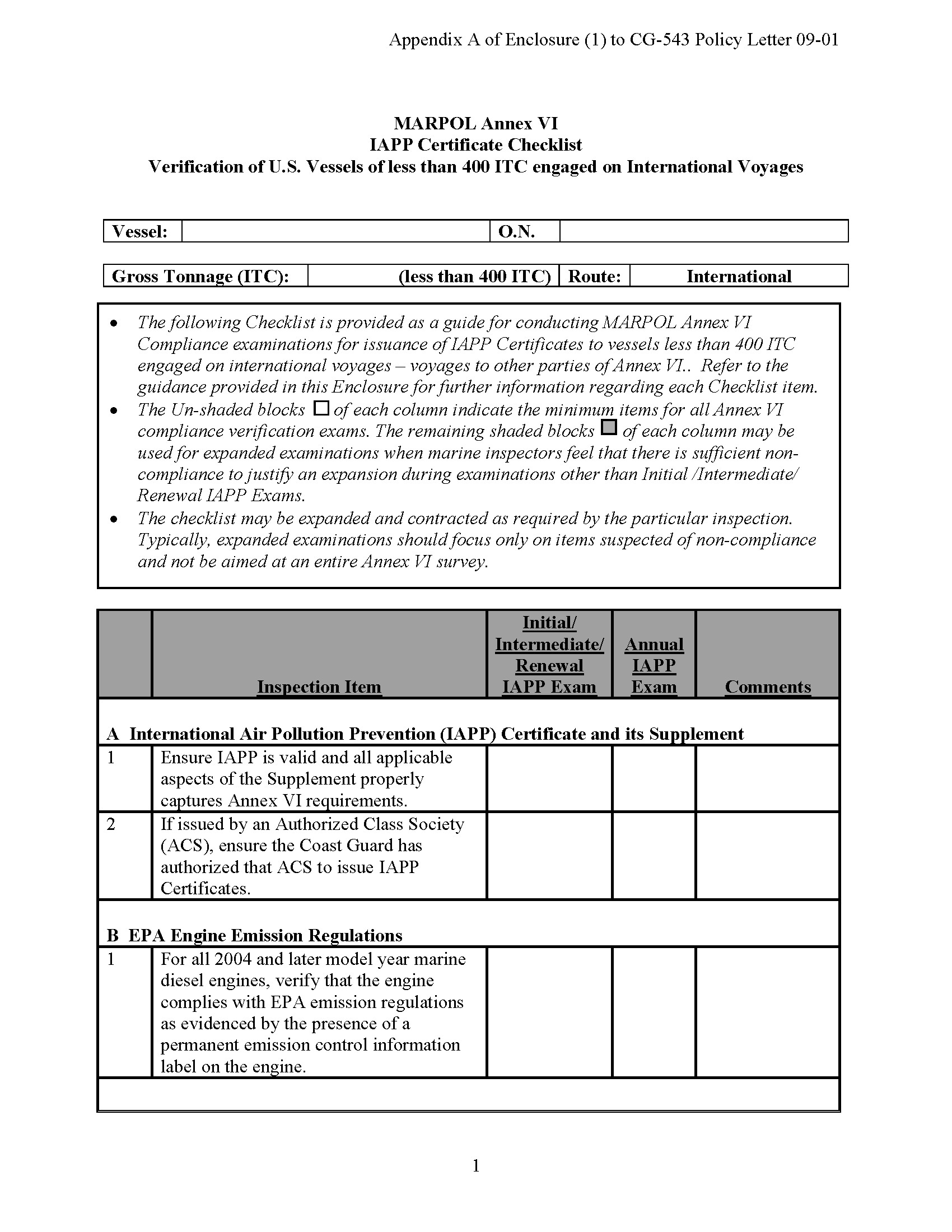 Image of applicable regulation
