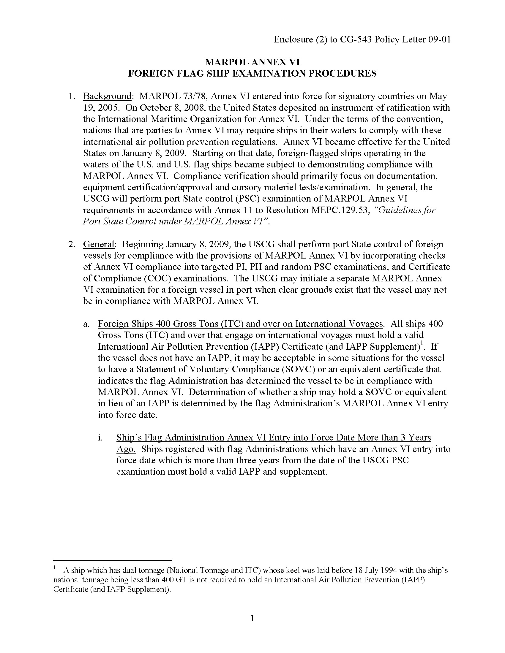 Image of applicable regulation