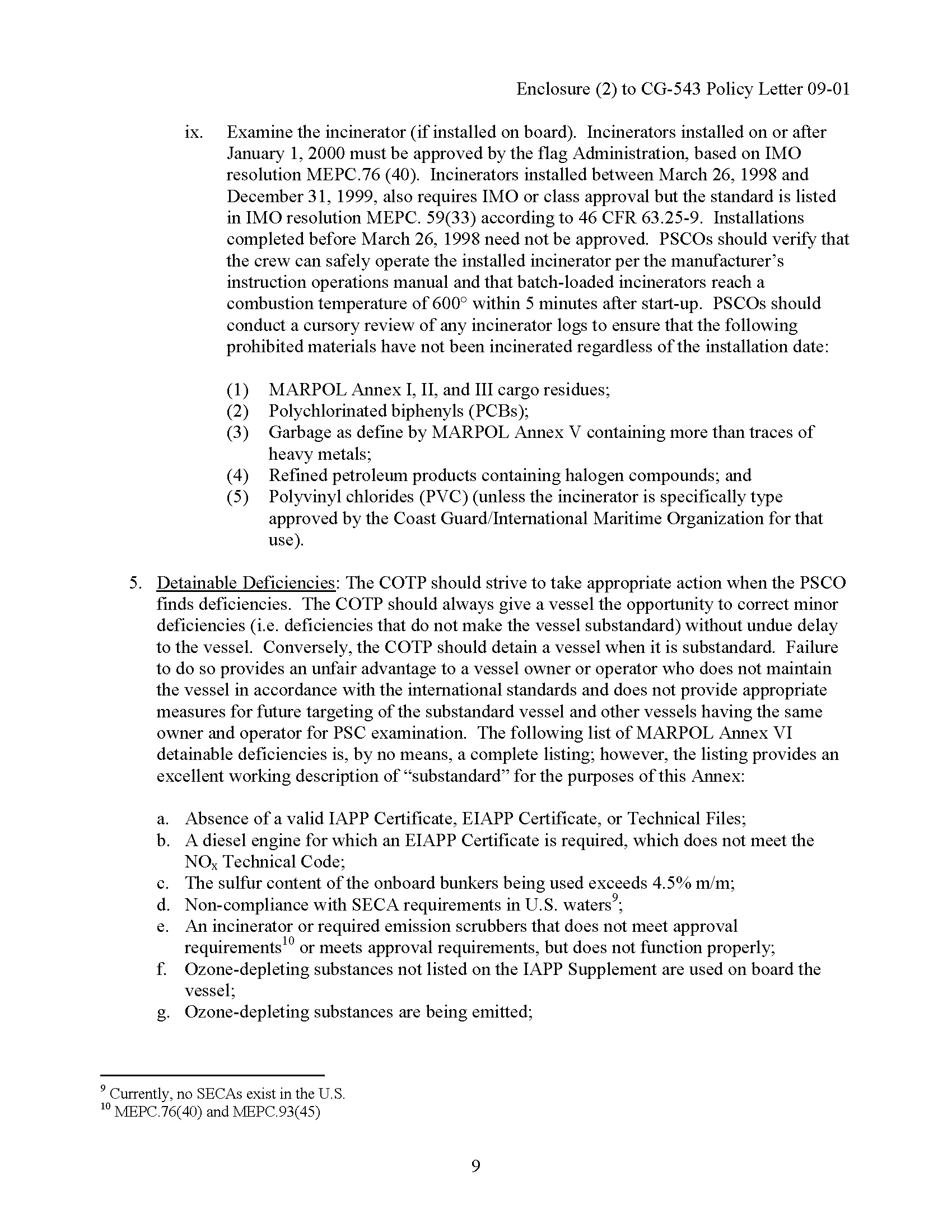 Image of applicable regulation