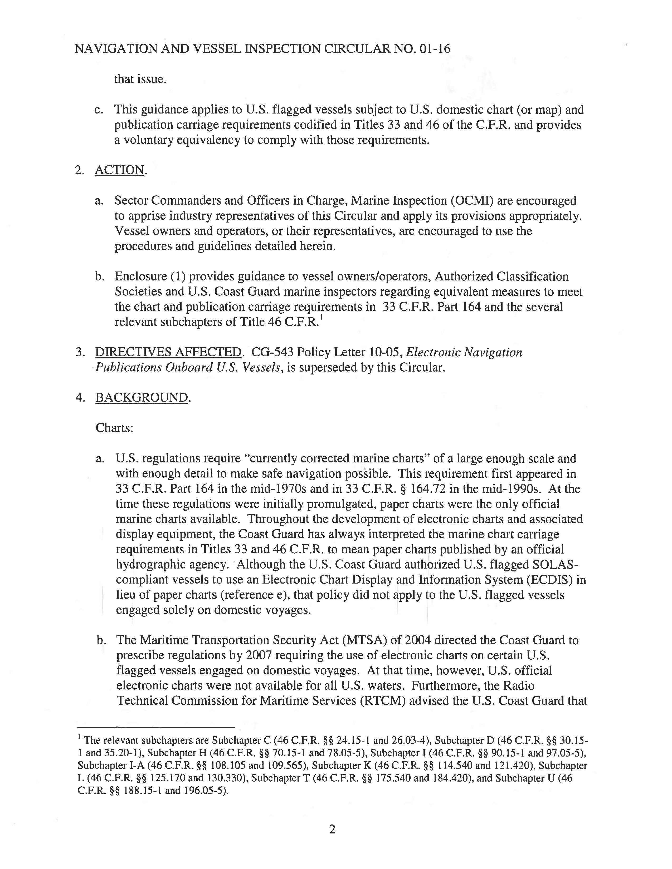 Image of electronic charts regulations