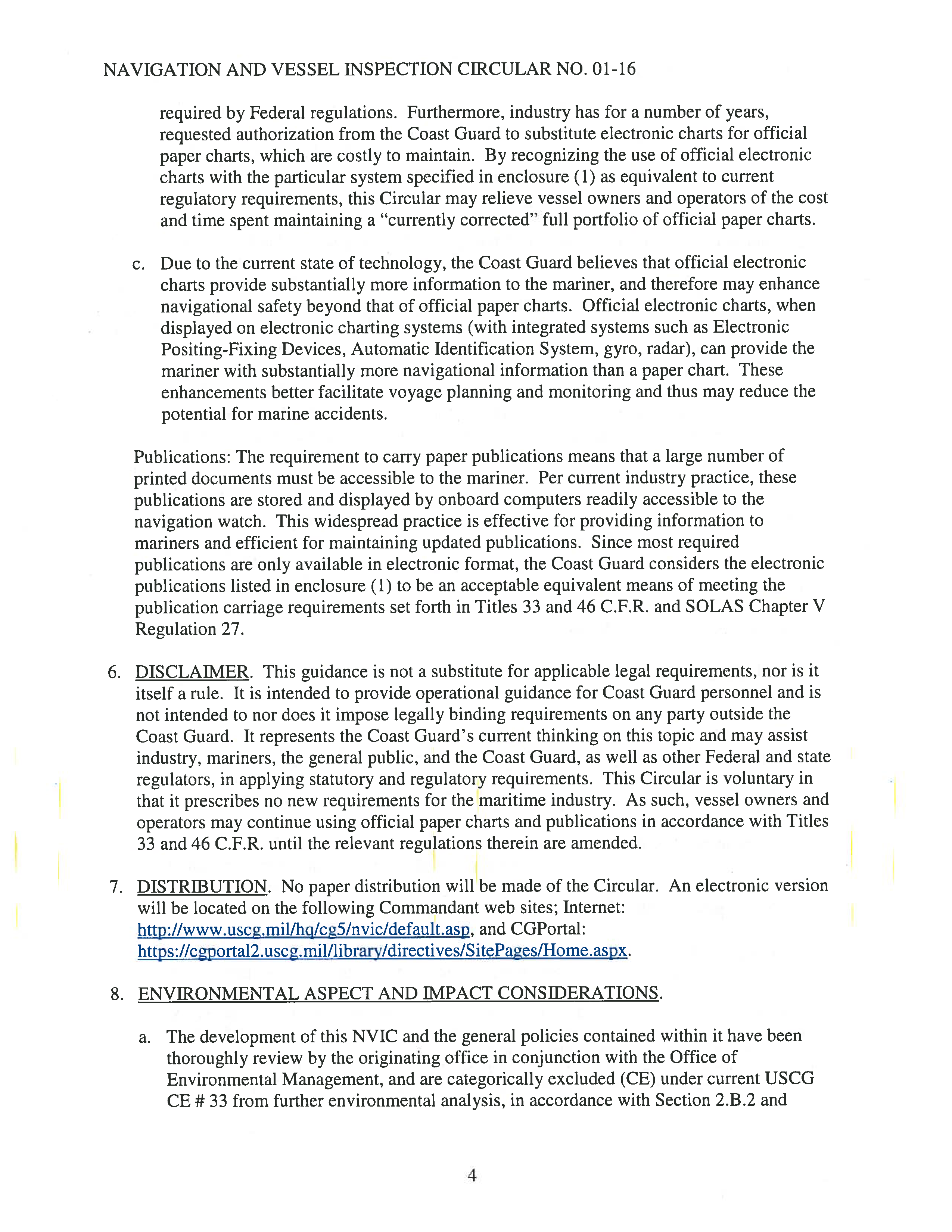 Image of electronic charts regulations