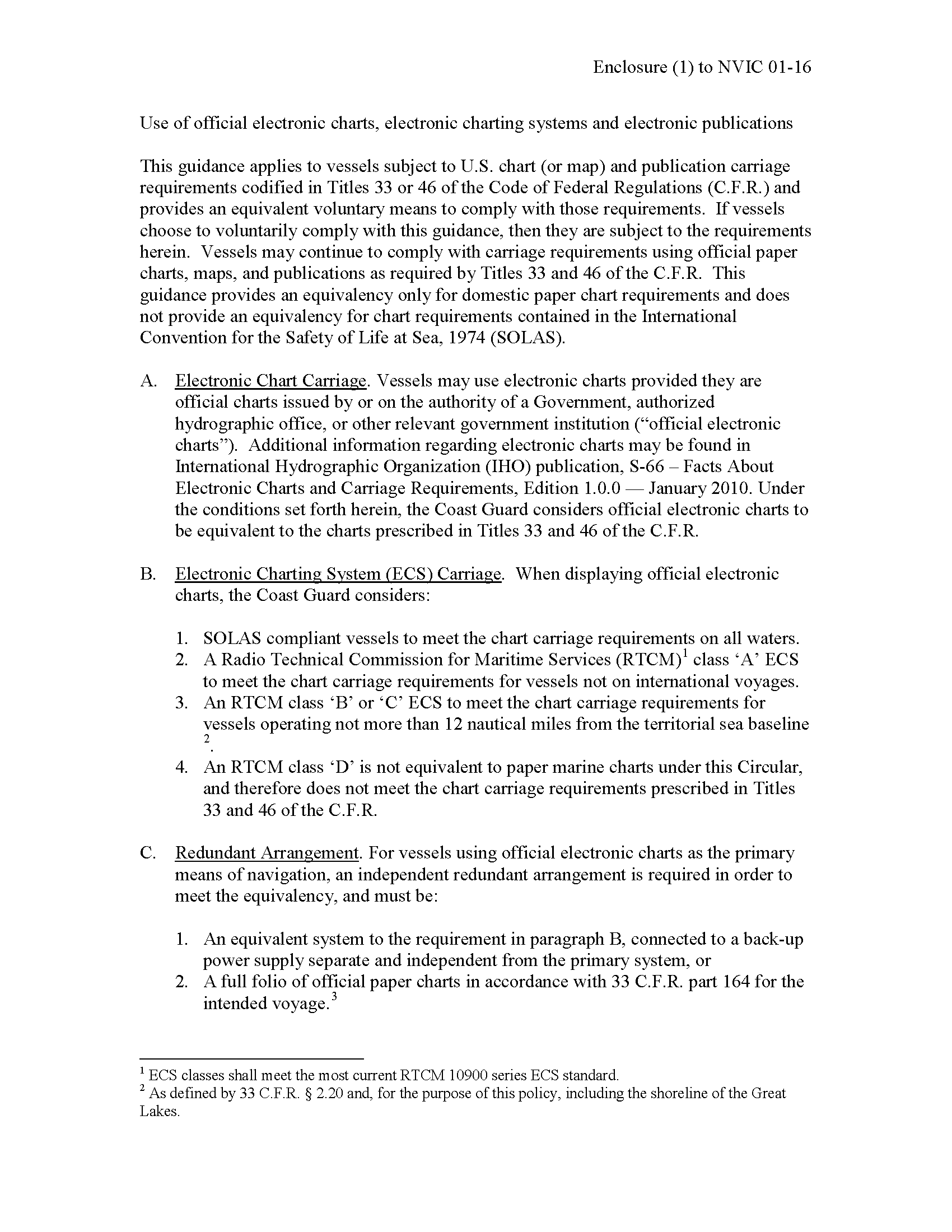 Image of electronic charts regulations