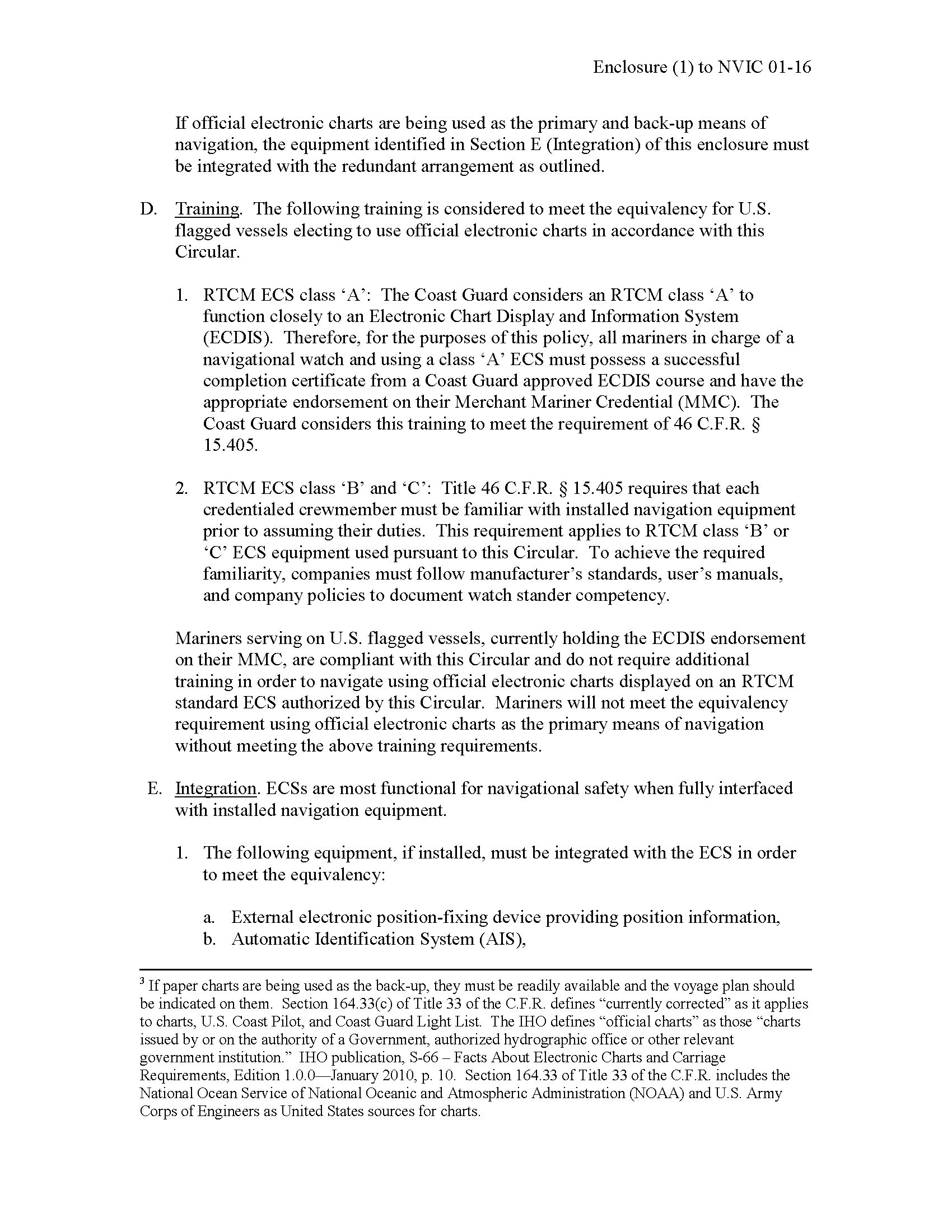 Image of electronic charts regulations