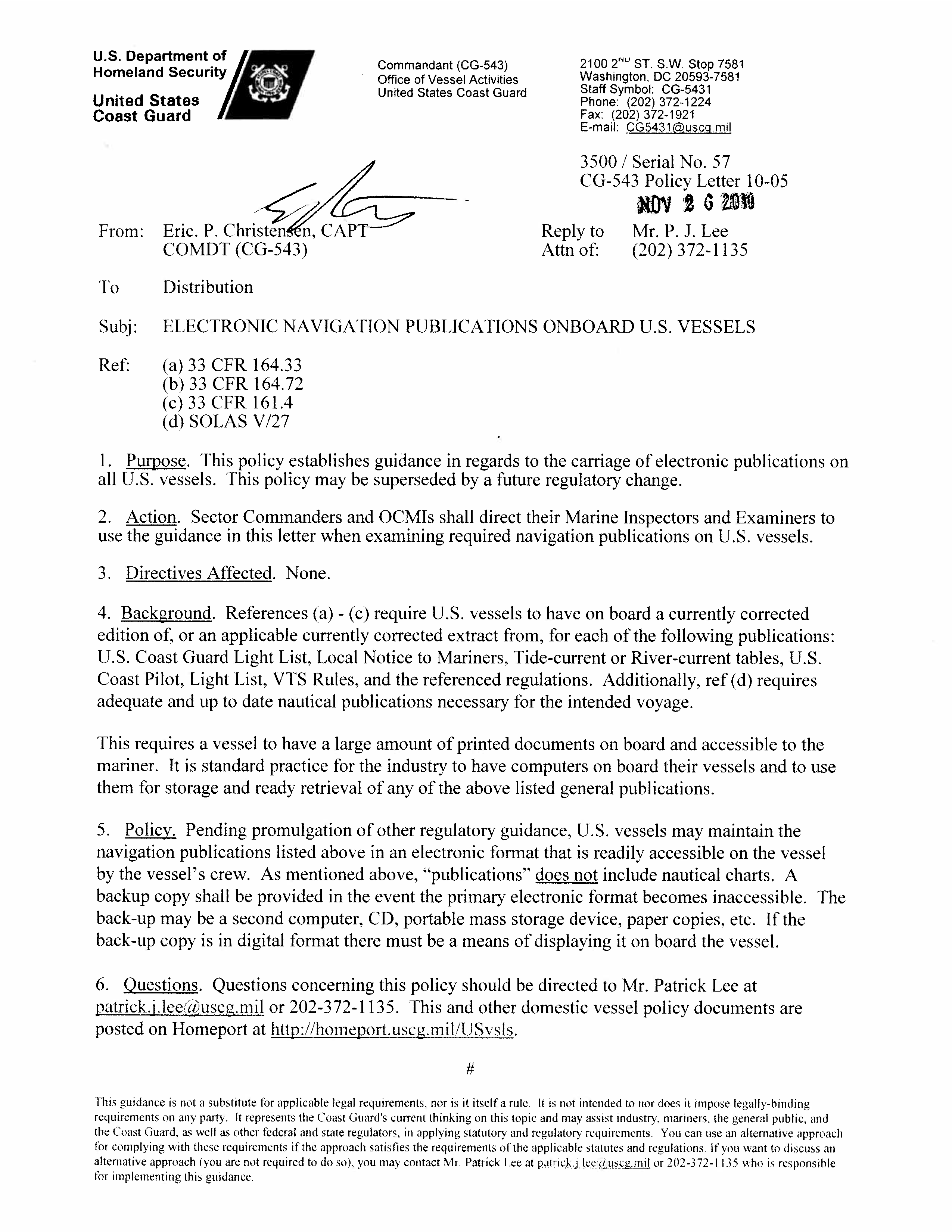 Image of applicable regulation