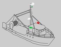 This vessel is required to have sidelights, a masthead light and a stern light. 