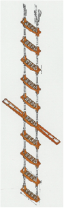 Illustration of a at sea boarding ladder