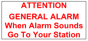 Image of General Alarm Placard