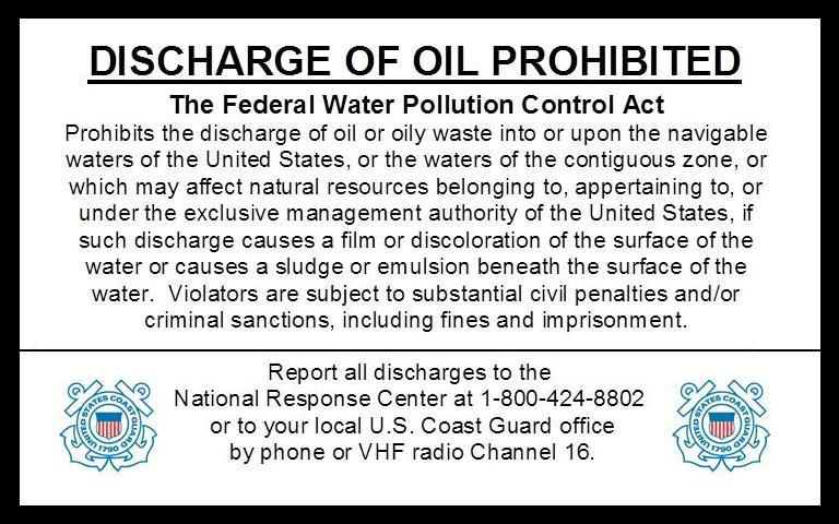 Image of Oil Pollution Placard